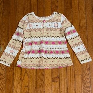 Place Cream and Pink Patterned Long Sleeve Tee